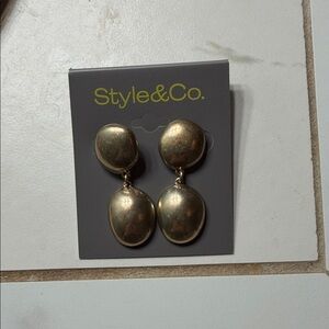 Style & Co. Gold-Tone Oval Drop Earrings